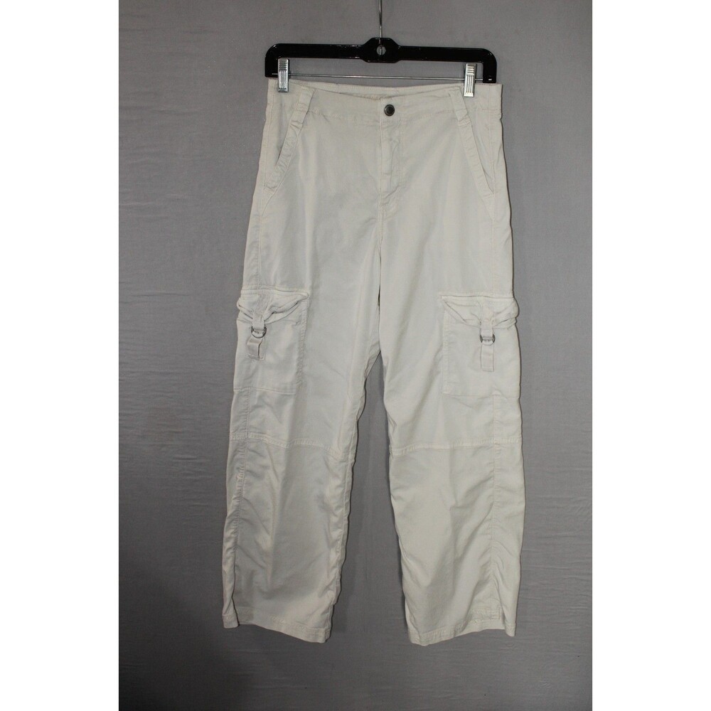 American Eagle Pants Womens 0 White Cargo Straight Leg Stretch Casual Summer
